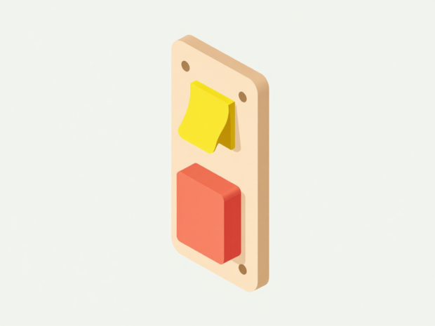 A pegboard wall track system with a battery pack clipped into a dedicated holder