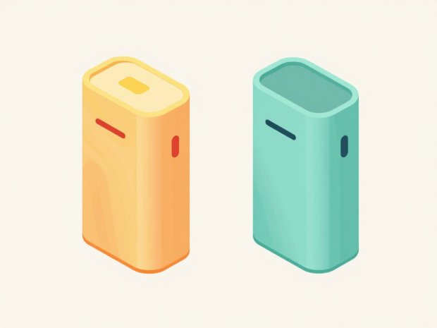 Two similar-looking but different cordless battery packs side by side