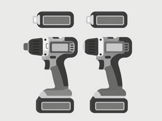 Craftsman and Black+Decker 20V cordless impact drivers with detached batteries, illustrative comparison