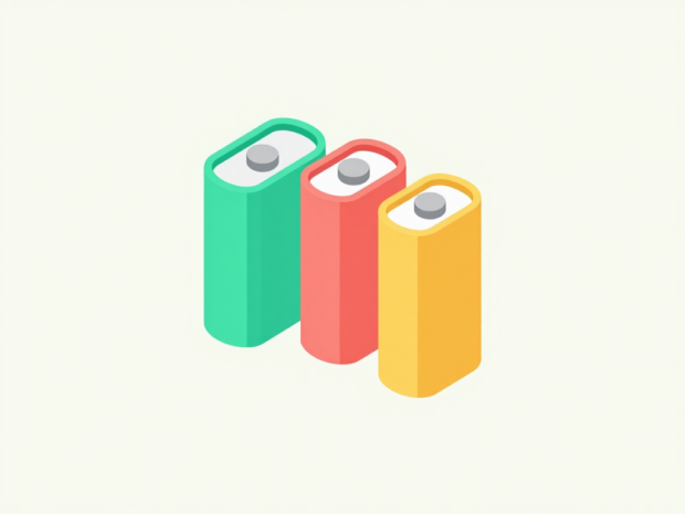 A battery voltage adapter block sitting between two different battery pack shapes