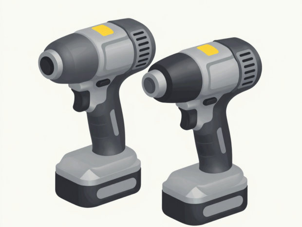 DeWalt and Bauer 20V cordless tools side by side, illustrative comparison