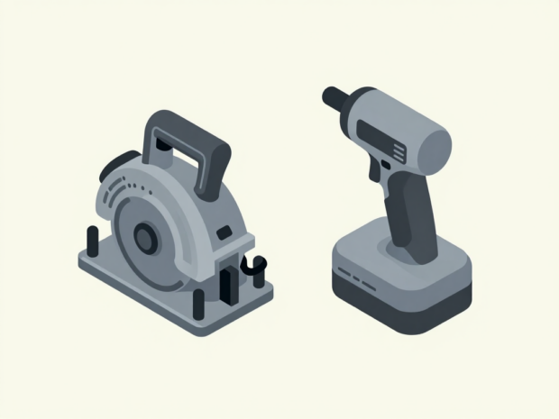 DeWalt and Makita cordless drills shown side by side for battery compatibility comparison