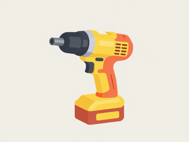 An extreme close-up of a driver bit inserted into a cordless impact driver chuck