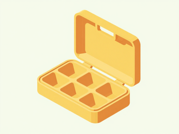 An open hard plastic tool case showing foam-cut tool compartments inside