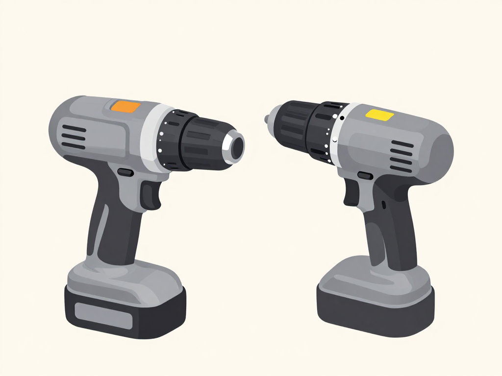 Milwaukee and RYOBI cordless drills shown side by side for battery compatibility comparison